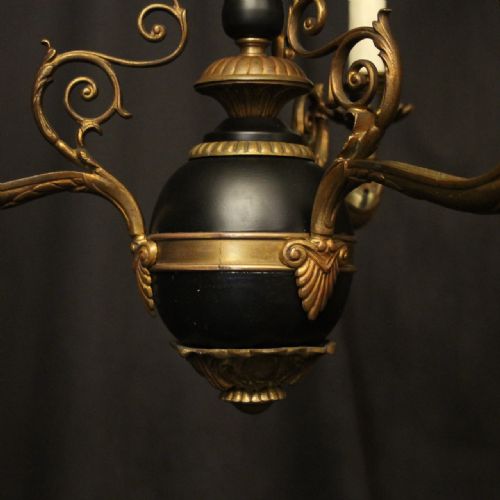 FRENCH GILDED BRONZE EMPIRE 3 LIGHT CHANDELIER - ADDITIONAL PHOTO 2