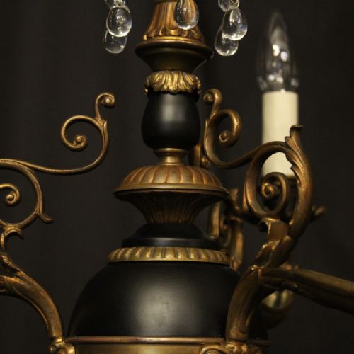 FRENCH GILDED BRONZE EMPIRE 3 LIGHT CHANDELIER - ADDITIONAL PHOTO 5