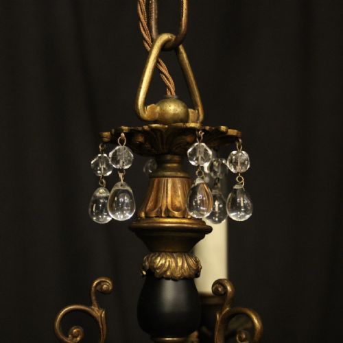 FRENCH GILDED BRONZE EMPIRE 3 LIGHT CHANDELIER - ADDITIONAL PHOTO 6