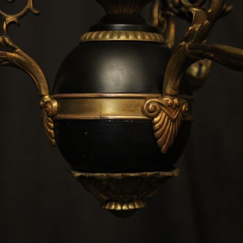 FRENCH GILDED BRONZE EMPIRE 3 LIGHT CHANDELIER - ADDITIONAL PHOTO 8