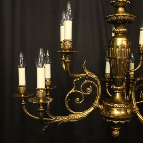 FRENCH GILDED BRONZE 15 LIGHT ANTIQUE CHANDELIER - ADDITIONAL PHOTO 1