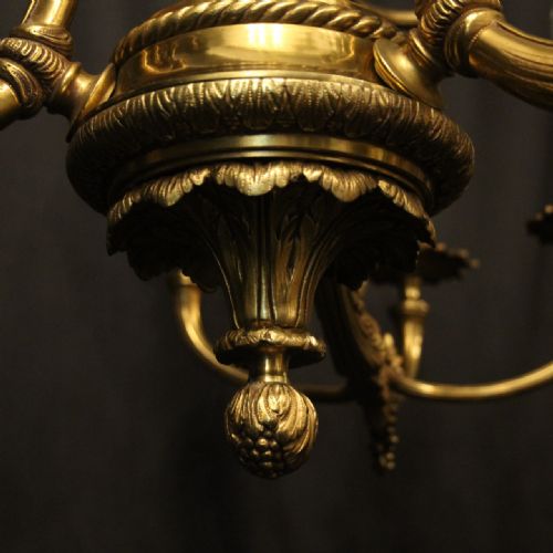 FRENCH GILDED BRONZE 15 LIGHT ANTIQUE CHANDELIER - ADDITIONAL PHOTO 7