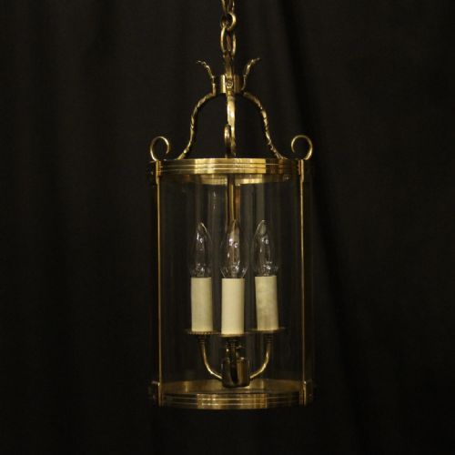 french gilded triple light antique lantern - CATEGORY: ANTIQUE LIGHTING - DATED 1920