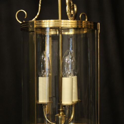 FRENCH GILDED TRIPLE LIGHT ANTIQUE LANTERN - ADDITIONAL PHOTO 1