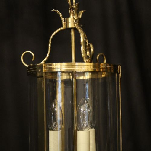 FRENCH GILDED TRIPLE LIGHT ANTIQUE LANTERN - ADDITIONAL PHOTO 5