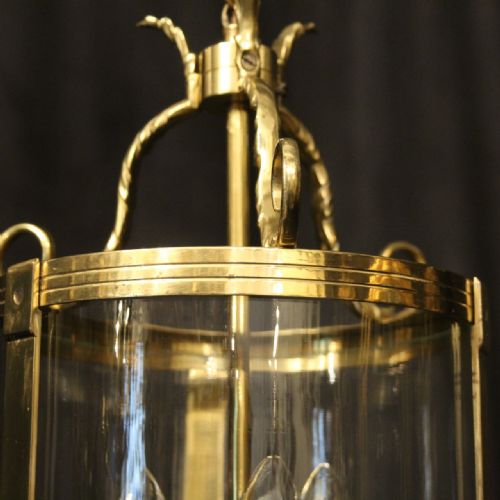 FRENCH GILDED TRIPLE LIGHT ANTIQUE LANTERN - ADDITIONAL PHOTO 7