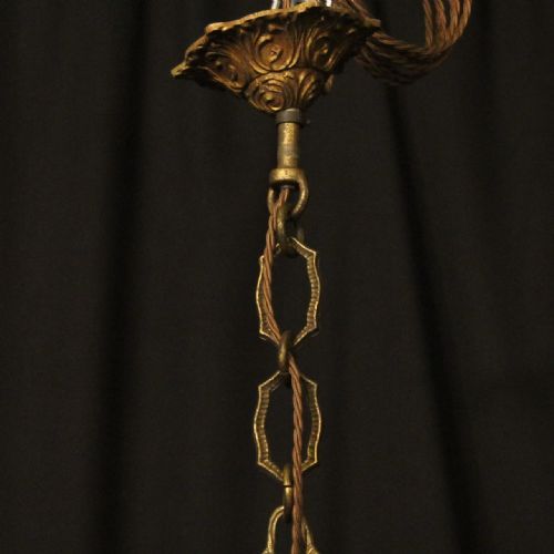 ITALIAN GILDED BRONZE CRYSTAL 10 LIGHT ANTIQUE CHANDELIER - ADDITIONAL PHOTO 9
