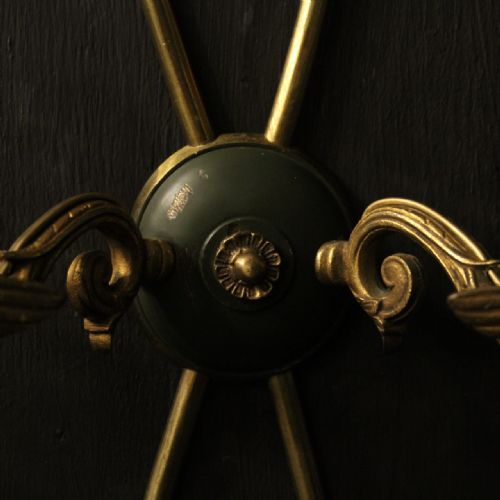 FRENCH PAIR OF EMPIRE GILDED ANTIQUE WALL LIGHTS - ADDITIONAL PHOTO 3