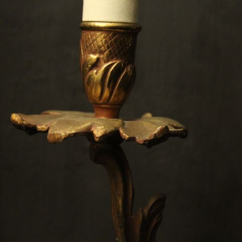 FRENCH PAIR OF BRONZE ANTIQUE WALL SCONCES - ADDITIONAL PHOTO 3