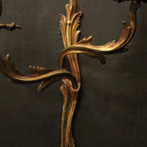 FRENCH PAIR OF BRONZE ANTIQUE WALL SCONCES - ADDITIONAL PHOTO 5