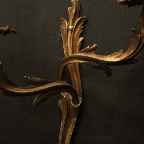 FRENCH PAIR OF BRONZE ANTIQUE WALL SCONCES - ADDITIONAL PHOTO 7