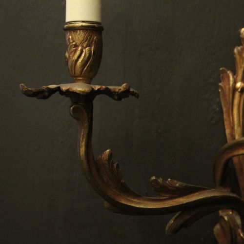FRENCH PAIR OF BRONZE ANTIQUE WALL SCONCES - ADDITIONAL PHOTO 8