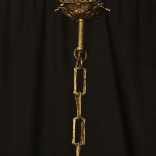 FRENCH GILDED BRONZE CRYSTAL 9 LIGHT ANTIQUE CHANDELIER - ADDITIONAL PHOTO 9