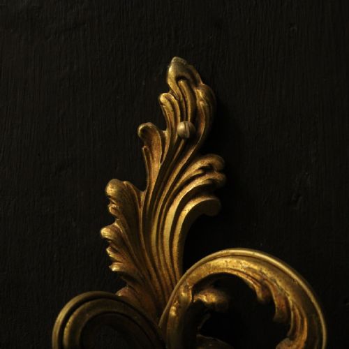 FRENCH SET OF 4 GILDED TWIN ARM ANTIQUE WALL LIGHTS - ADDITIONAL PHOTO 8