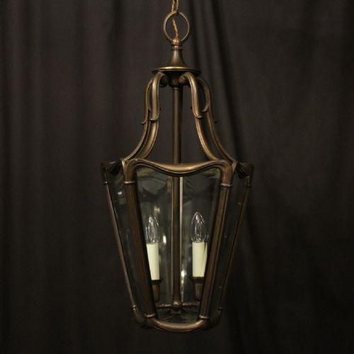 french bronze twin light antique hall lantern - CATEGORY: ANTIQUE LIGHTING - DATED 1920