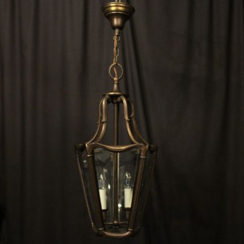 FRENCH BRONZE TWIN LIGHT ANTIQUE HALL LANTERN - ADDITIONAL PHOTO 8