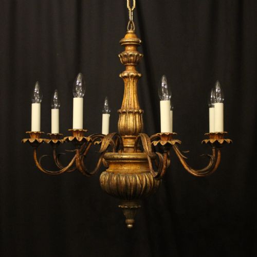 florentine 8 light polychrome chandelier - CATEGORY: ANTIQUE LIGHTING - DATED 1930