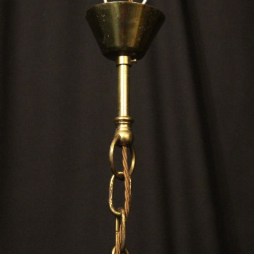 FRENCH GILDED BRASS 5 LIGHT CHANDELIER - ADDITIONAL PHOTO 9