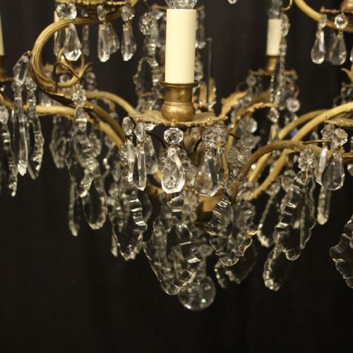 FRENCH GILDED BRONZE CRYSTAL BIRDCAGE CRYSTAL CHANDELIER - ADDITIONAL PHOTO 3