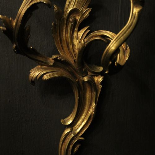 FRENCH PAIR OF BRONZE ANTIQUE WALL SCONCES - ADDITIONAL PHOTO 8