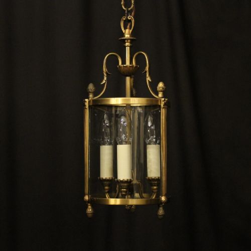 french gilded triple light antique lantern - CATEGORY: ANTIQUE LIGHTING - DATED 1930