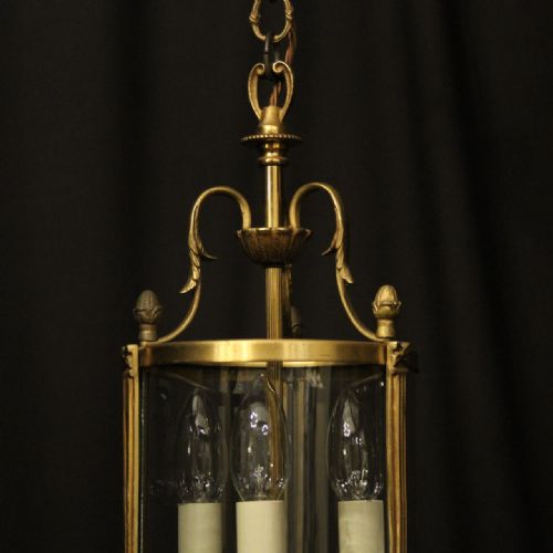 FRENCH GILDED TRIPLE LIGHT ANTIQUE LANTERN - ADDITIONAL PHOTO 7
