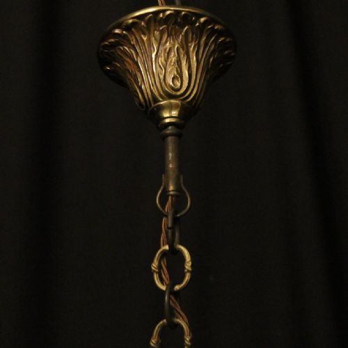 FRENCH GILDED TRIPLE LIGHT ANTIQUE LANTERN - ADDITIONAL PHOTO 9