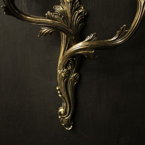 FRENCH PAIR OF TWIN ARM ANTIQUE WALL LIGHTS - ADDITIONAL PHOTO 6