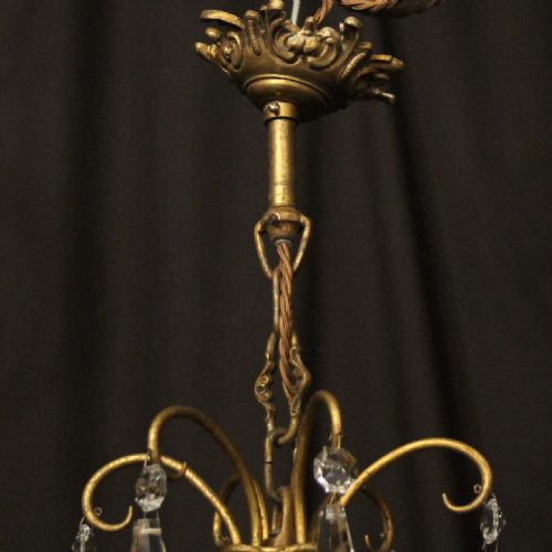 FRENCH PAIR OF GILDED BRONZE ANTIQUE CHANDELIERS - ADDITIONAL PHOTO 9
