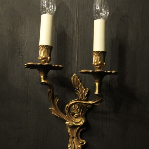 FRENCH PAIR OF GILDED BRASS WALL LIGHTS - ADDITIONAL PHOTO 3