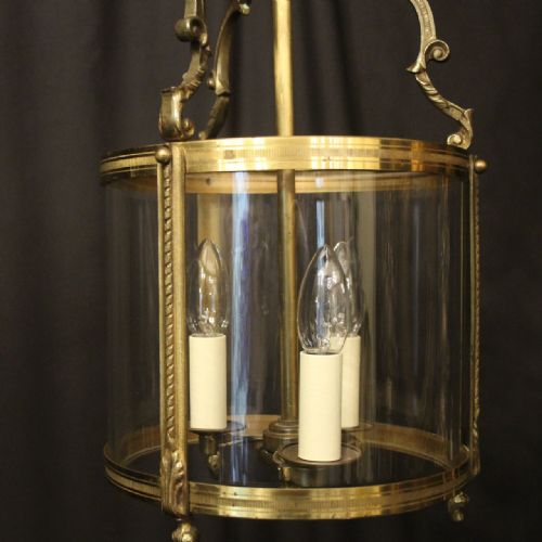 FRENCH GILDED BRONZE ANTIQUE HALL LANTERN - ADDITIONAL PHOTO 2