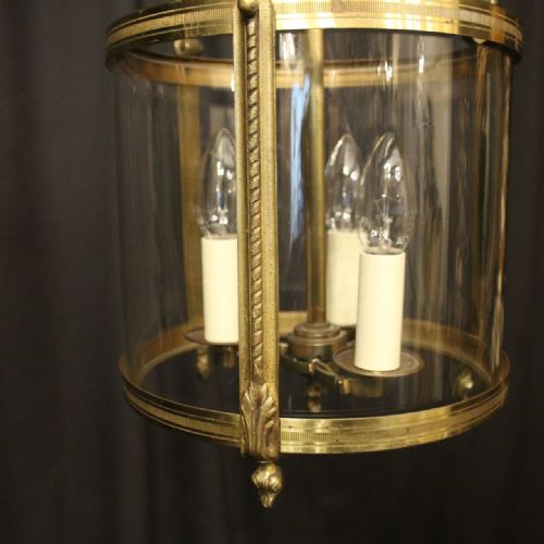 FRENCH GILDED BRONZE ANTIQUE HALL LANTERN - ADDITIONAL PHOTO 5
