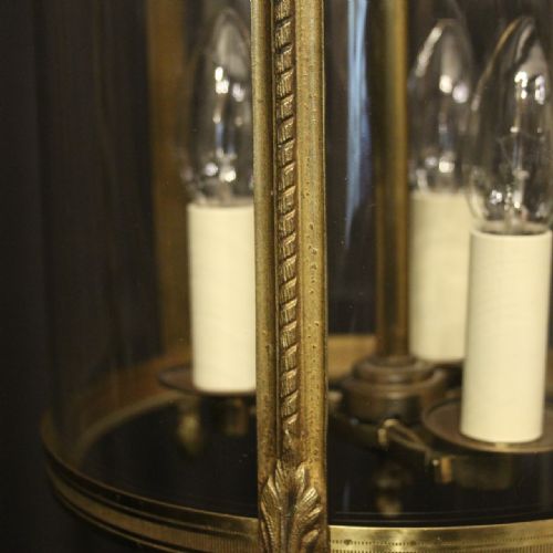 FRENCH GILDED BRONZE ANTIQUE HALL LANTERN - ADDITIONAL PHOTO 8