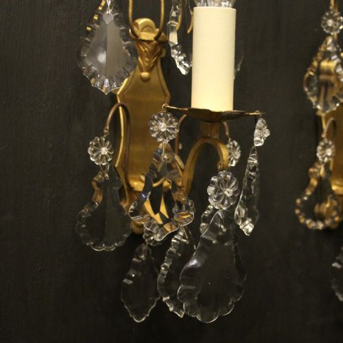 FRENCH PAIR OF GILDED SINGLE ARM WALL LIGHTS - ADDITIONAL PHOTO 7