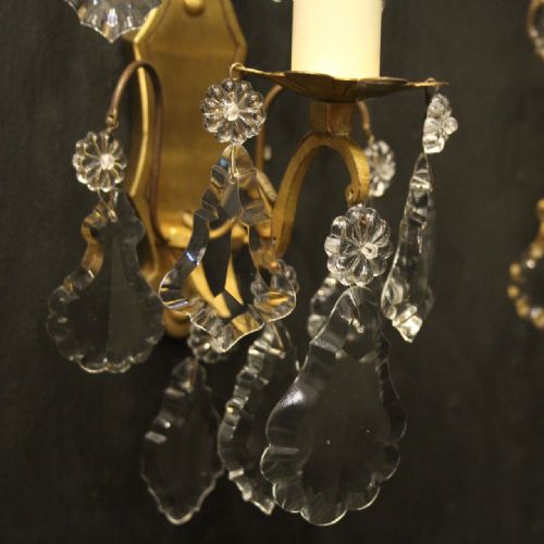 FRENCH PAIR OF GILDED SINGLE ARM WALL LIGHTS - ADDITIONAL PHOTO 8