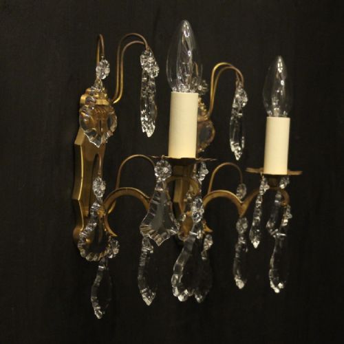 FRENCH PAIR OF GILDED SINGLE ARM WALL LIGHTS - ADDITIONAL PHOTO 9