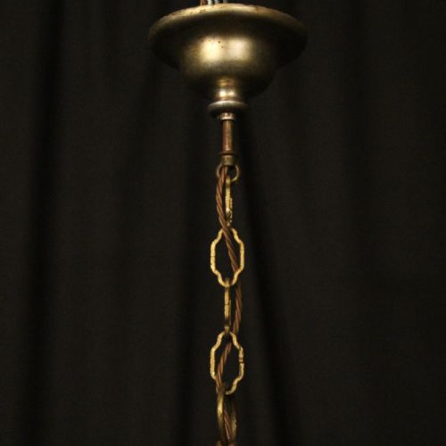 FLORENTINE 6 LIGHT GILTWOOD TOLEWARE CHANDELIER - ADDITIONAL PHOTO 9