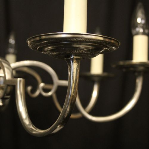 ENGLISH SILVER PLATED ELKINGTON CO 8 LIGHT ANTIQUE CHANDELIER - ADDITIONAL PHOTO 6
