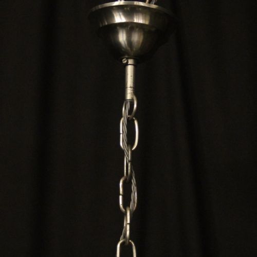 ENGLISH SILVER PLATED ELKINGTON CO 8 LIGHT ANTIQUE CHANDELIER - ADDITIONAL PHOTO 9