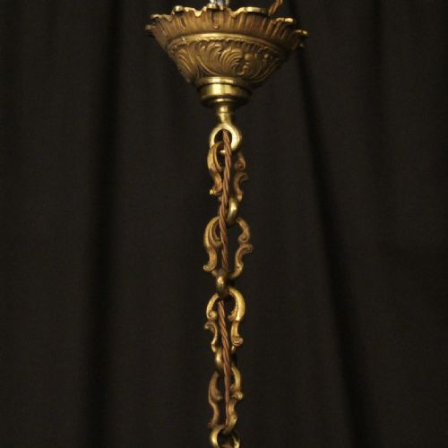 FRENCH GILDED BRONZE 8 LIGHT ANTIQUE CHANDELIER - ADDITIONAL PHOTO 9