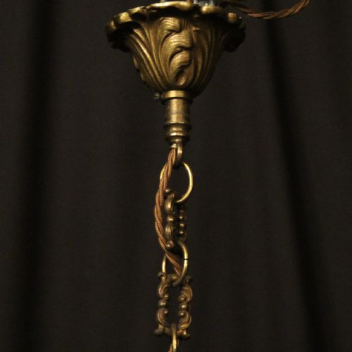 FRENCH GILDED BRONZE TRIPLE LIGHT HALL LANTERN - ADDITIONAL PHOTO 9