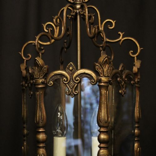 FRENCH TWIN LIGHT HEXAGONAL HALL LANTERN - ADDITIONAL PHOTO 2