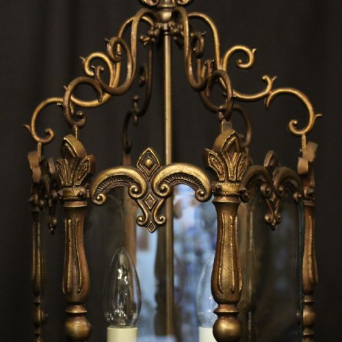 FRENCH TWIN LIGHT HEXAGONAL HALL LANTERN - ADDITIONAL PHOTO 4