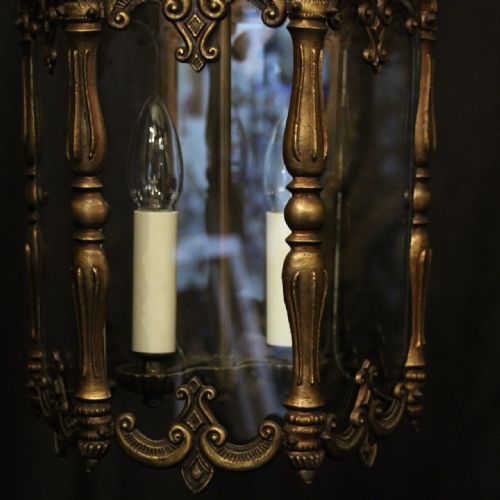 FRENCH TWIN LIGHT HEXAGONAL HALL LANTERN - ADDITIONAL PHOTO 8
