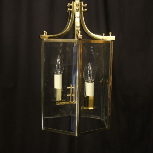 ENGLISH ART DECO TRIPLE LIGHT ANTIQUE LANTERN - ADDITIONAL PHOTO 1