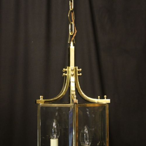ENGLISH ART DECO TRIPLE LIGHT ANTIQUE LANTERN - ADDITIONAL PHOTO 3