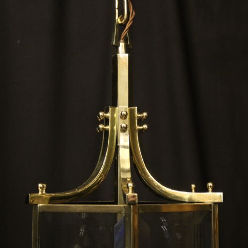 ENGLISH ART DECO TRIPLE LIGHT ANTIQUE LANTERN - ADDITIONAL PHOTO 4