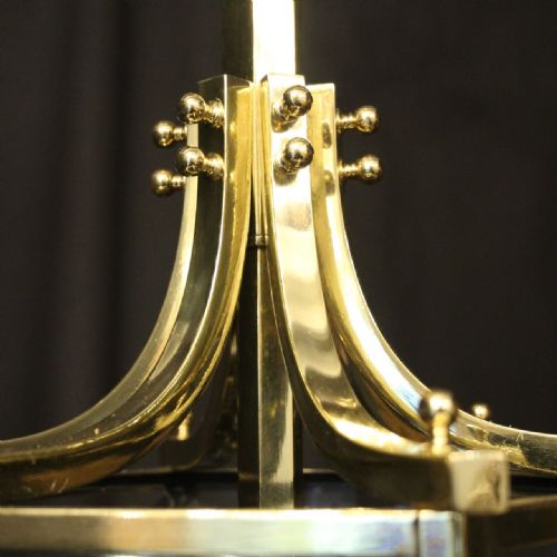 ENGLISH ART DECO TRIPLE LIGHT ANTIQUE LANTERN - ADDITIONAL PHOTO 5