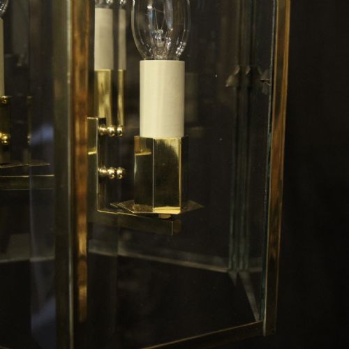 ENGLISH ART DECO TRIPLE LIGHT ANTIQUE LANTERN - ADDITIONAL PHOTO 8