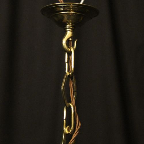 ENGLISH ART DECO TRIPLE LIGHT ANTIQUE LANTERN - ADDITIONAL PHOTO 9